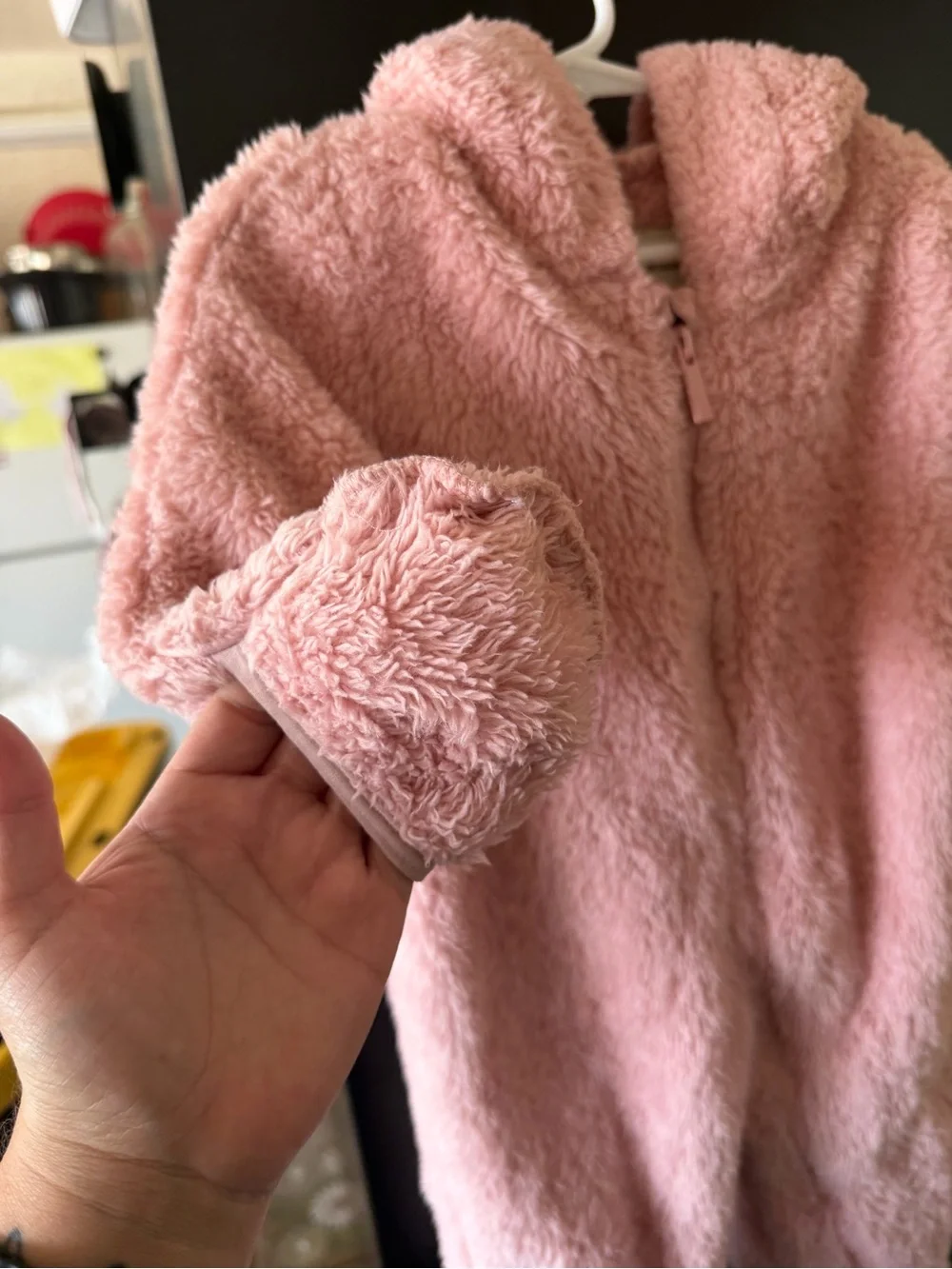 Koolaburra by UGG Plush Pink Zip-Up onesie Sherpa 9 months
